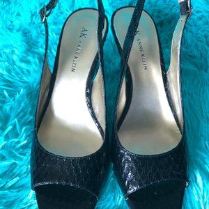 Anne Klein Snakeskin Sling Backs